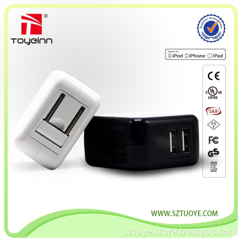 Dual USB Power Adapter Universal US EU CN Plug Phone Charger 5V 2.4-3.4A